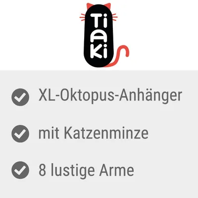 Tiaki XL-Oktopus-Anhänger, mit Katzenminze, 8 lustige Arme.