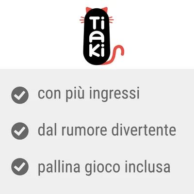 Tiaki. con più ingressi, dal rumore divertente, pallina gioco inclusa