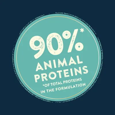 90% animal proteins of total proteins in the formulation.
