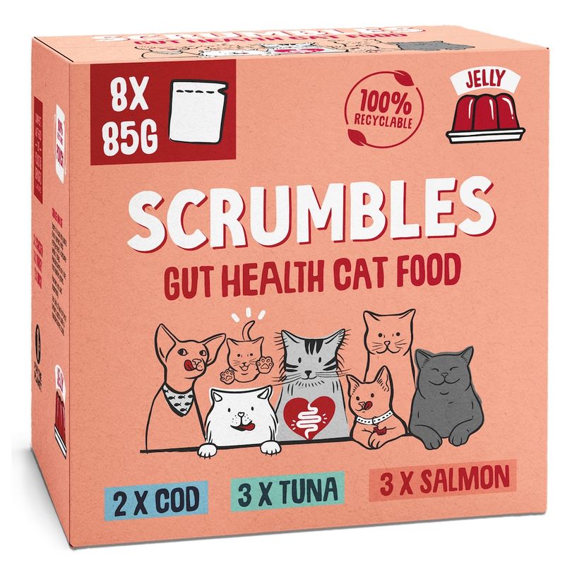 Scrumbles Gut Health Cat Food Pouches Fish in Jelly Selection