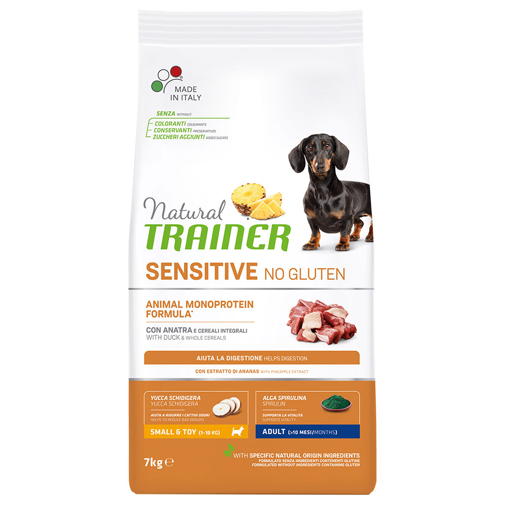 Natural Trainer Sensitive No Gluten Adult Small con Anatra - Set %: 2 x 7 kg