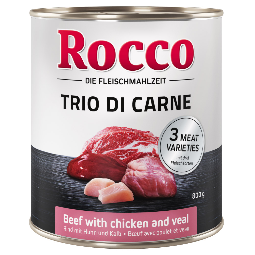 Fotografie produktu: Rocco Classic Trio di Carne - 24 x 800 g - hovězí, jehněčí a drůbež