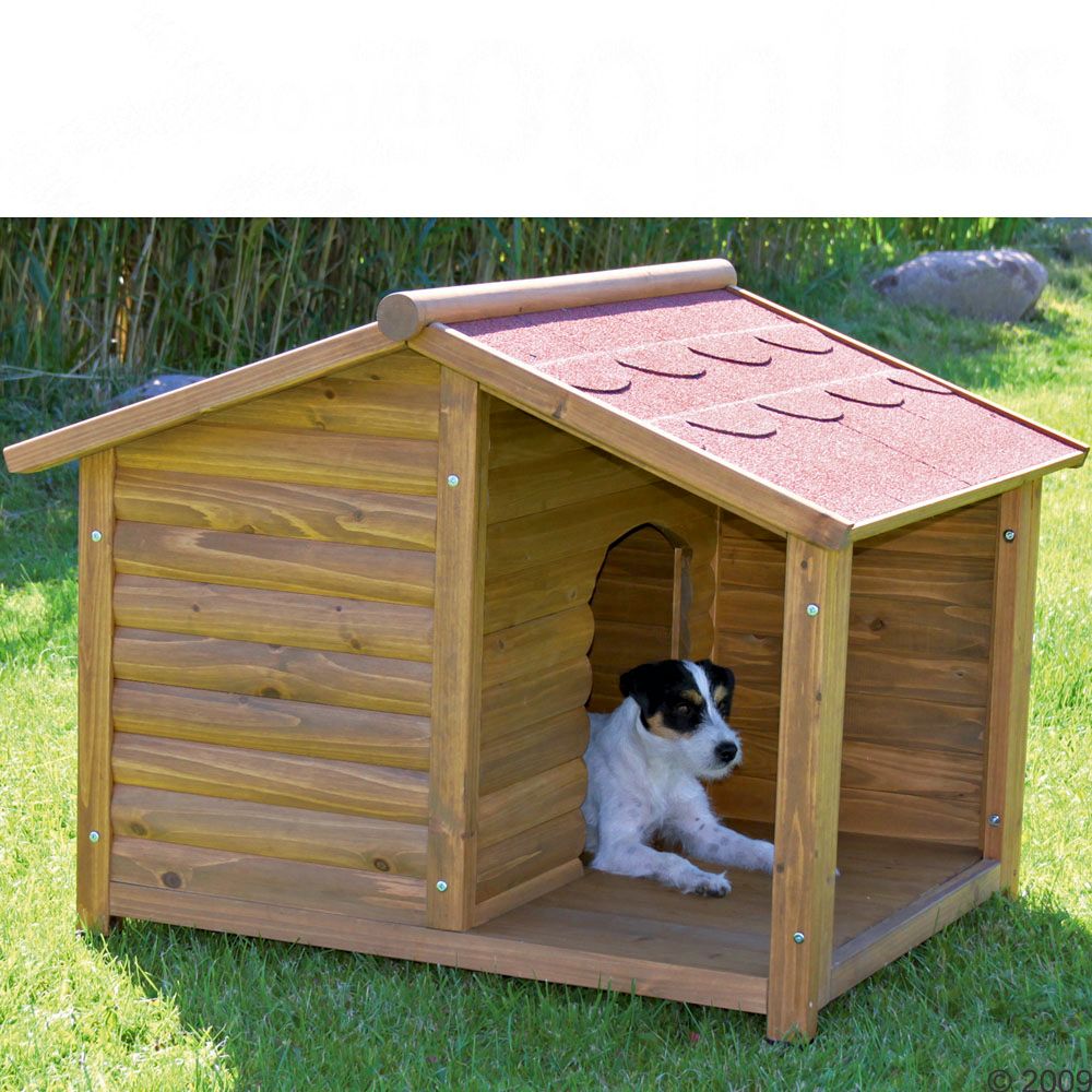 This lovely dog kennel with its cosy porch has extra high stands to protect your dog from rising damp and cold This lovely dog kennel with its cosy porch has extra high stands to protect your dog from rising damp and cold