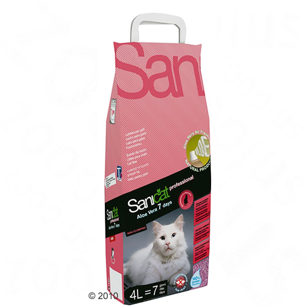 Sanicat Professional Aloe Vera 7 Days cat litter gives you an incredible range of advantages all in one pack Sanicat Professional Aloe Vera 7 Days cat litter gives you an incredible range of advantages all in one pack