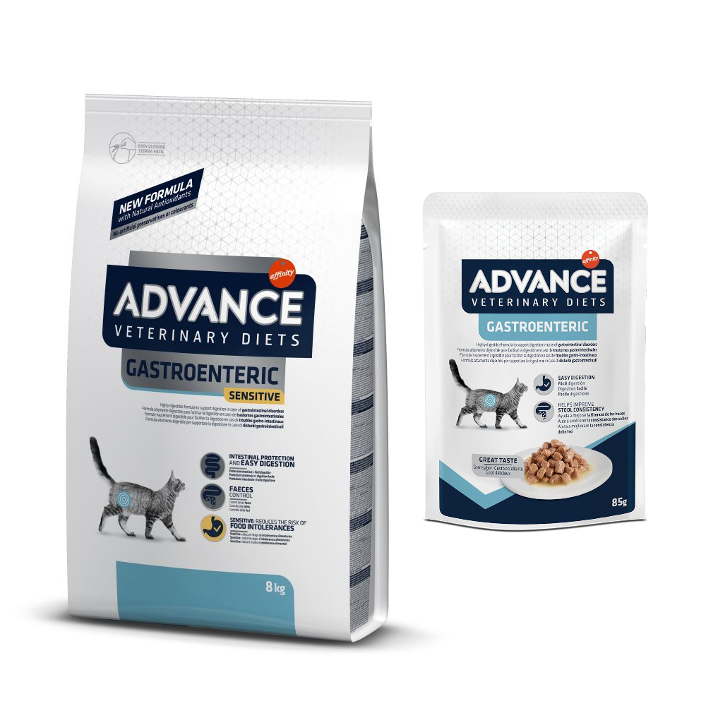

Advance Veterinary Diets ração + comida húmida com 15 % de desconto! - Gastro Sensitive (8 kg + 12 x 85 g)