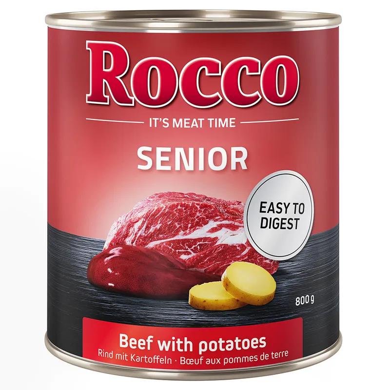 Rocco Senior 24 x 800 g - Pack Ahorro - Vacuno con patatas