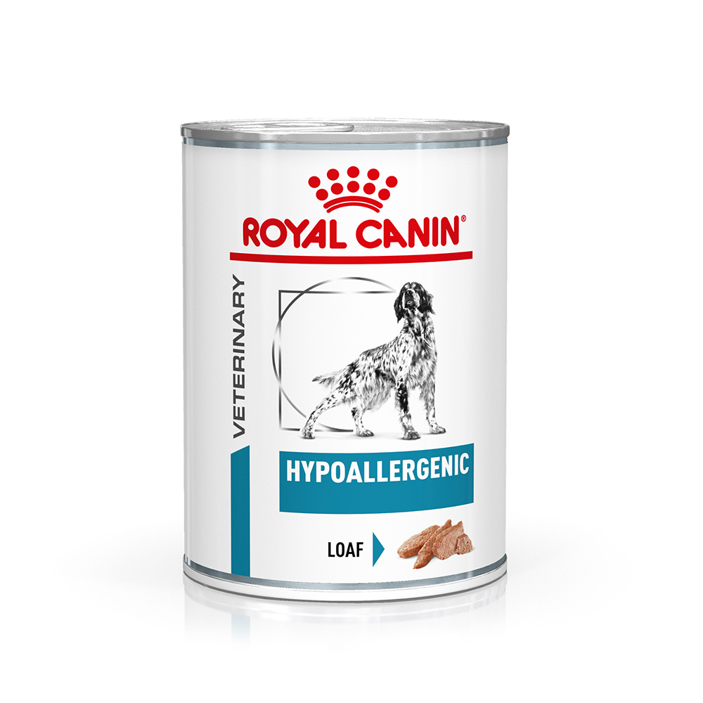 12 x 400 g Royal Canin Hypoallergenic natvoer voor honden + 3 x 230 g RC Hypoallergenic snack. - Hypoallergenic Mousse 12 x 400 g