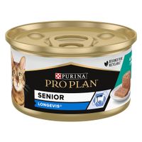 Scatoletta Purina Pro Plan Adult per gatti, confezione da 48x85g, con immagine di un gatto e testo visibile sulla confezione.