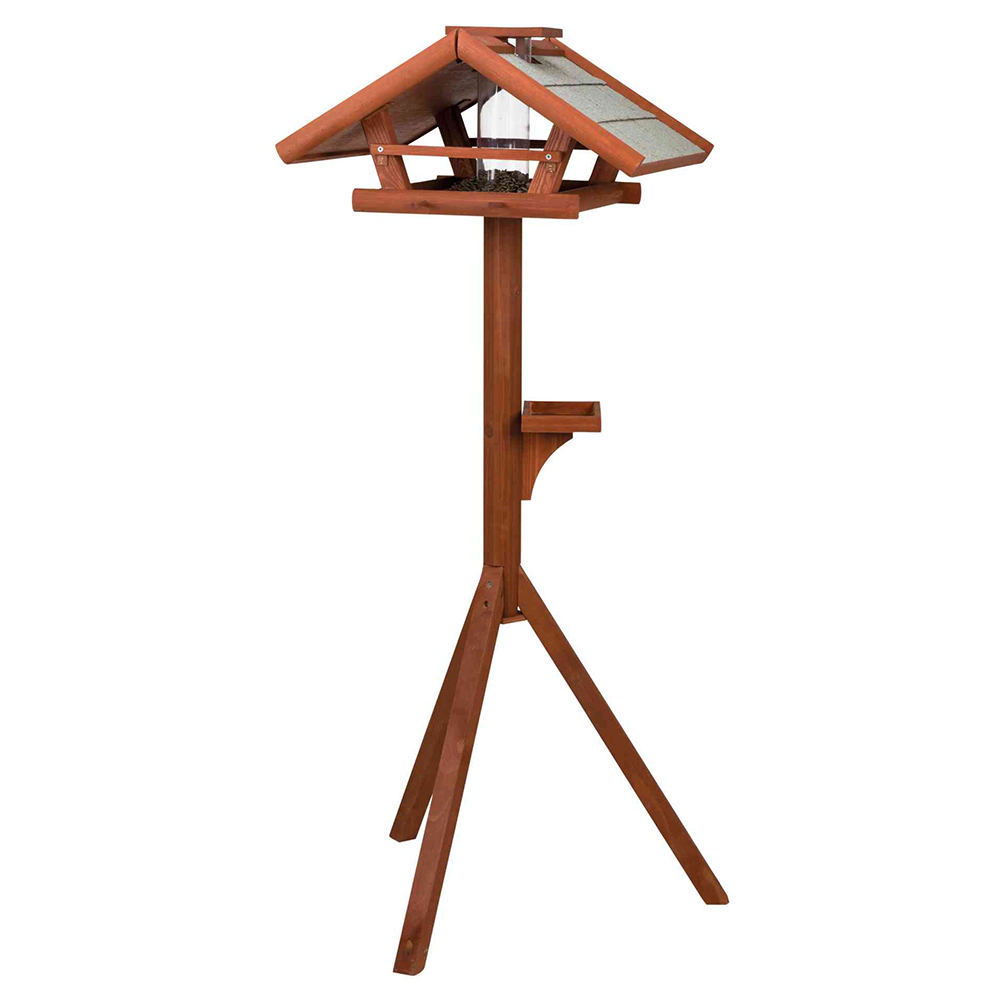 Casetta mangiatoia Trixie Natura con asta - L 55 x P 53 x H 140 cm