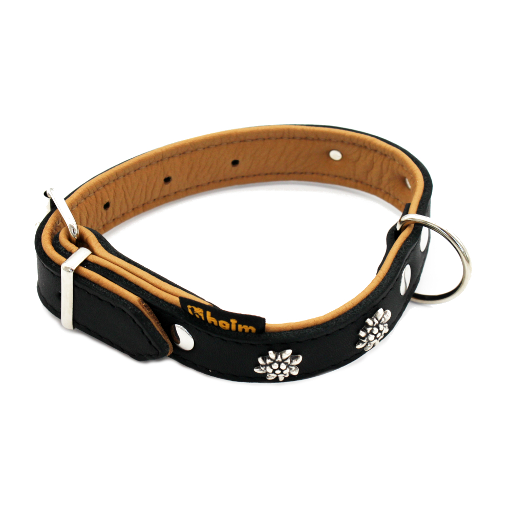 Fotografie produktu: Heim obojek Edelweiss, černý / přírodní - obvod krku 28 - 35 cm, Š 20 mm