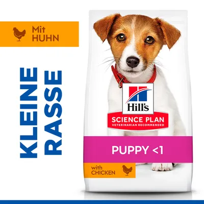 Hill's Science Plan Puppy <1 für kleine Rassen, mit Huhn. Veterinär empfohlen. Hill's Science Plan Puppy <1 für kleine Rassen, mit Huhn. Veterinär empfohlen.