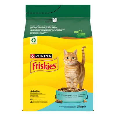 PURINA Friskies Adult Cat with Ocean Fish & Vegetables - Economy Pack: 3 x 3kg