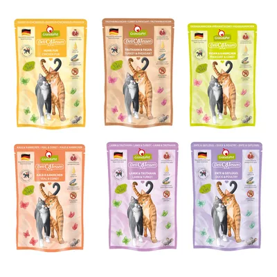 Sparpaket GranataPet DeliCatessen Pouch 24 x 85 g - Mixpaket ohne Fisch (6 Sorten)