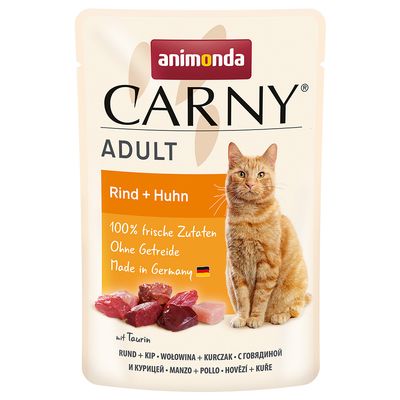 Animonda Carny 24 x 85 g pour chat bœuf & poulet