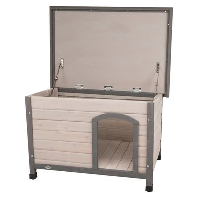 Trixie Classic Natura, buda dla psa z płaskim dachem Rozmiar S-M, szer. x gł. x wys.: 85 x 60 x 58 cm, szara