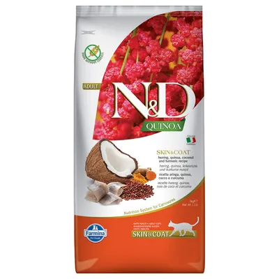 Farmina N&D Quinoa Adult Skin & Coat mit Hering und Kokosnuss - Sparpaket: 2 x 5 kg