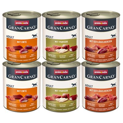 Exkluzívna edícia Animonda GranCarno Original Adult 6 x 800 g miešané balenie (3 druhy)
