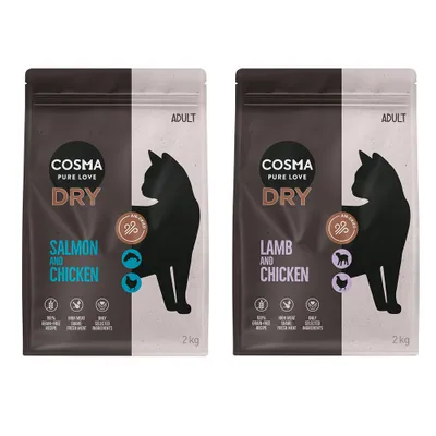 Cosma vegyes próbacsomag 2 x 2 kg - Air-Dried lazac & csirke + bárány & csirke