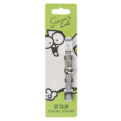 Simon's Cat нашийник за котки - сиво
