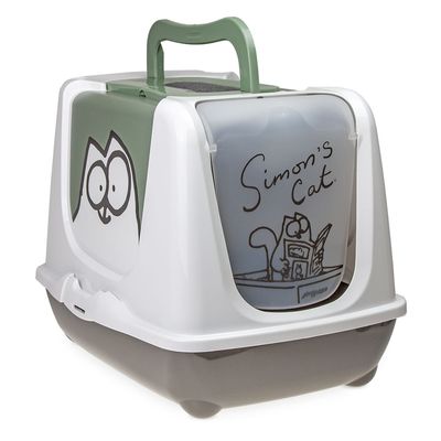 Simon's Cat Katzentoilette grau / grün / weiß