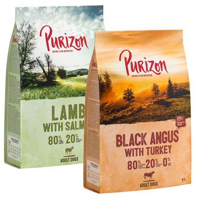 Purizon Probierpaket 2 x 1 kg Black-Angus-Rind mit Truthahn, Lamm mit Lachs