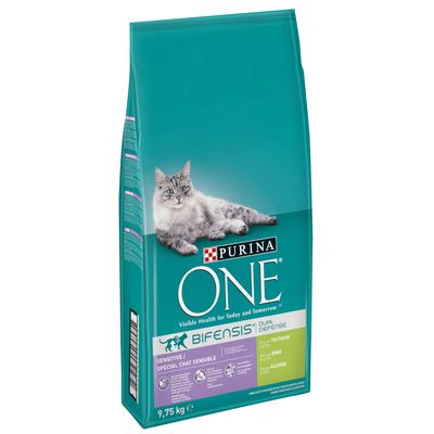 Purina ONE Sensitive Kattenvoer Dubbelpak 2 x 9,75 kg