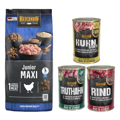 Lot mixte Belcando 15 kg / 12,5 kg + 6 x 400 g pour chien - Junior Maxi (12,5 kg) Lot mixte Belcando 15 kg / 12,5 kg + 6 x 400 g pour chien - Junior Maxi (12,5 kg)