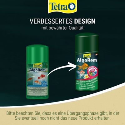 Tetra AlgoRem mit verbessertem Design, bekämpft Schwebealgen in 24h. Hinweis: In der Übergangsphase kann das alte oder neue Produktdesign geliefert werden.