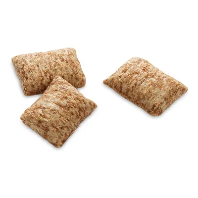 Drei knusprige Kissen mit brauner Oberfläche, möglicherweise gefüllt. Produktabbildung ohne weitere sichtbare Informationen. Drei knusprige Kissen mit brauner Oberfläche, möglicherweise gefüllt. Produktabbildung ohne weitere sichtbare Informationen.