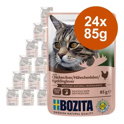 Pachet economic Bozita Bucățele în gelatină Pliculețe 24 x 85 g - Ren