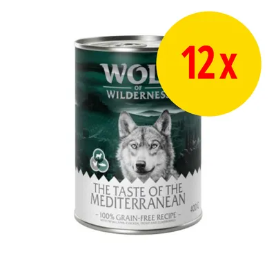 Wolf of Wilderness The Taste of the Mediterranean, 100 % grain-free recipe, 400 g dåse. Pakke med 12 stk.