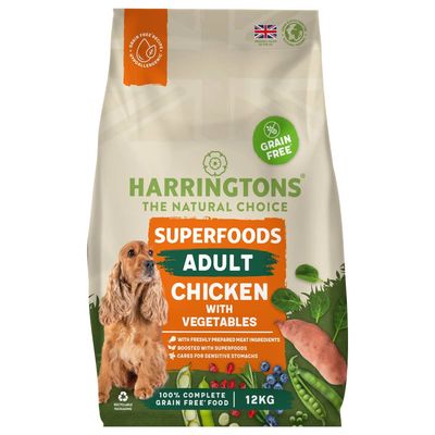 Harringtons Adult Grain Free with Superfoods Dry Dog Food - Chicken 12kg