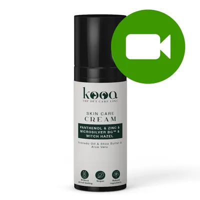 Przycisk odtwarzania wideo. Kliknij tutaj, aby obejrzeć film o produkcie kooa Skin Care Cream Panthenol & Zinc & Microsilver BG & Witch Hazel.