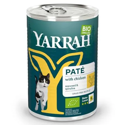 Yarrah biologisch kattenvoer paté 6 x 400 g - Bio Kip