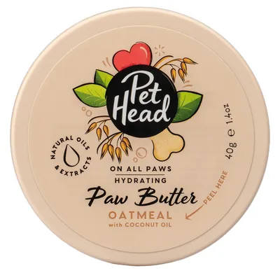 Pet Head Paw Butter, feuchtigkeitsspendend für Pfoten, mit Haferflocken und Kokosöl, natürliche Öle und Extrakte, 40g.