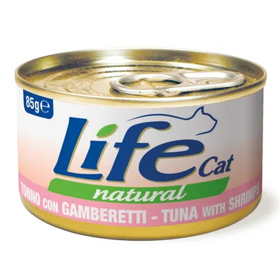 Lot économique Life Cat Natural Adulte 12 x 85 g - thon avec crevettes