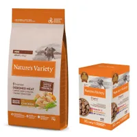 Croquettes Nature's Variety pour chien 7 à 12 kg + sachets 4 x 150 / 300 g offerts ! - Healthy Grains Mini Adult poulet (7 kg) + Pâté Mini (4 x 150 g)