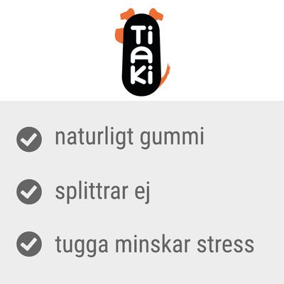 Tiaki. Naturligt gummi, splittrar ej, tugga minskar stress.
