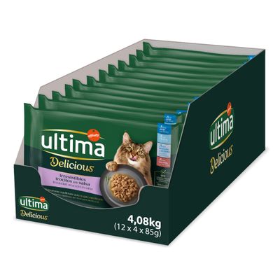 Ultima Delicious Adult Sterilized, 48 x 85 g - Wybór rybny