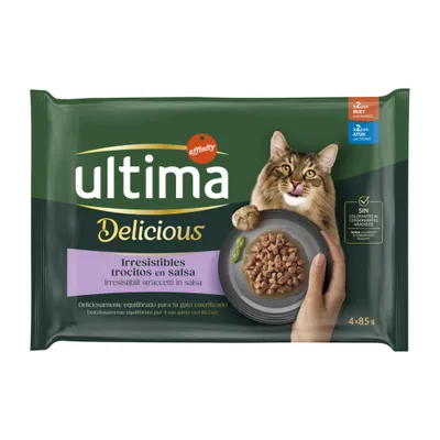 Ultima Cat kapsičky, 48 x 85 g, 38 + 10 zdarma - Sterilised hovězí a tuňák