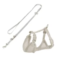 Trixie Junior Soft Puppy Harness with Lead - Light Grey