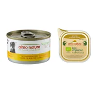 Almo Nature HFC Natural 6 x 95 g + Almo Nature BioOrganic 6 x 100 g pour chien : 50 % de remise ! - filet de poulet + dinde bio