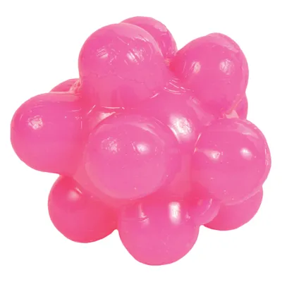 Rosa boll med flera utbuktande rundade knoppar, tillverkad av plast. Ingen synlig text eller varumärke.