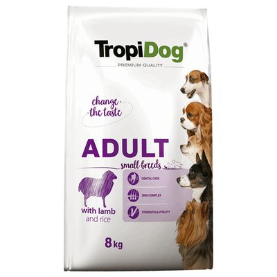 Tropidog Premium Adult Small, Jagnięcina i ryż 8 kg