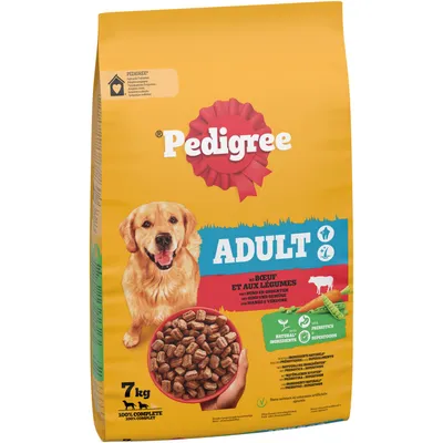 Pedigree Adult z govedino in zelenjavo, 7 kg. Z naravnimi sestavinami, prebiotiki in superživili. Brez umetnih barvil ali arom. 100 % popolna hrana. Pedigree Adult z govedino in zelenjavo, 7 kg. Z naravnimi sestavinami, prebiotiki in superživili. Brez umetnih barvil ali arom. 100 % popolna hrana.