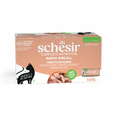Schesir Complete Nutrition Filet aszpikban konzerv 24 x 50 g - Tonhal & lazac