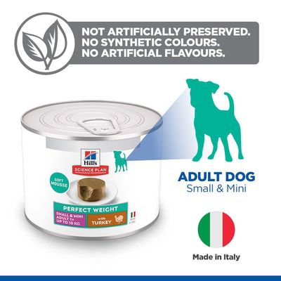 Hill's Science Plan Perfect Weight Adult Small & Mini Mousse - Γαλοπούλα (24 x 200 g)