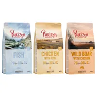 Lot mixte Purizon - sans céréales 3 x 2,5 kg - poulet, poisson - agneau, poisson - sanglier