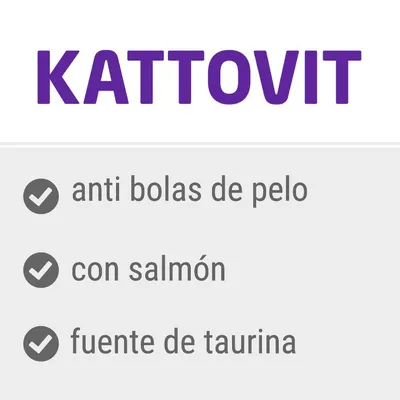 KATTOVIT: anti bolas de pelo, con salmón, fuente de taurina.
