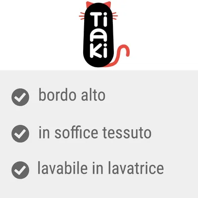 Tiaki. bordo alto, in soffice tessuto, lavabile in lavatrice